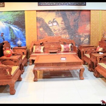 东阳缅甸花梨木沙发家具厂家缅甸花梨木财源滚滚沙发