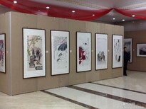 黑色玻璃展柜租赁木质展柜定制拍卖会展板无缝展墙租赁图片3